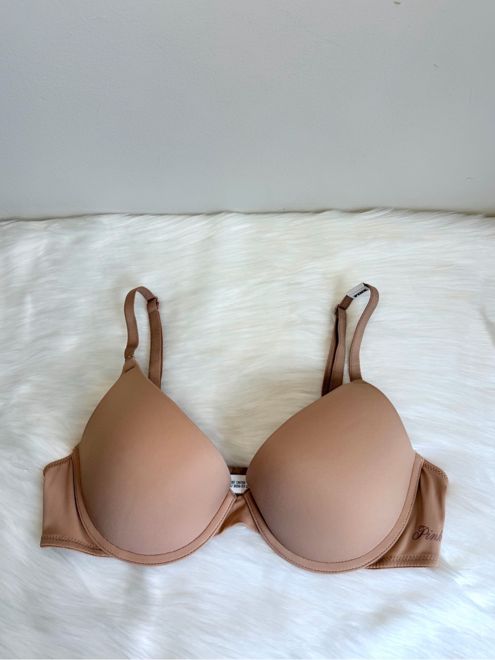 NWT PINK Victoria's Secret Wear Everywear Push-Up Bra Praline (Nude) Bra Sz. 36B - Picture 13 of 14